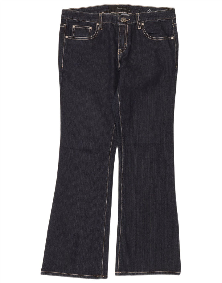 CALVIN KLEIN Vaqueros acampanados para mujer US 10 Medium W32 L30 Azul marino Algodón