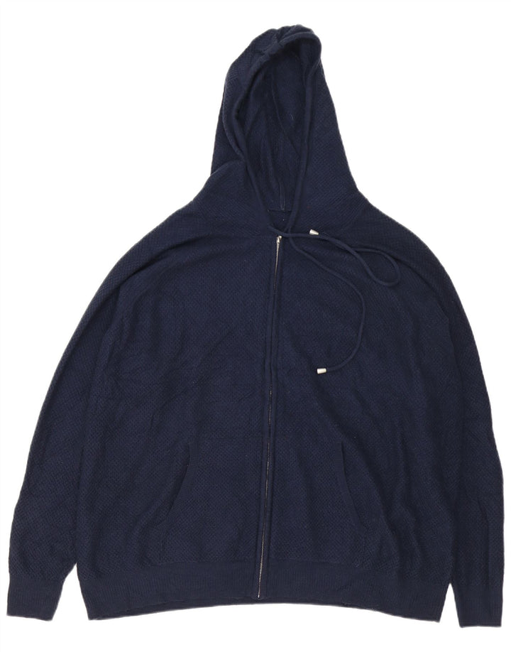 Marks & Spencer Jersey con cuello y cremallera para hombre XL Viscosa azul marino