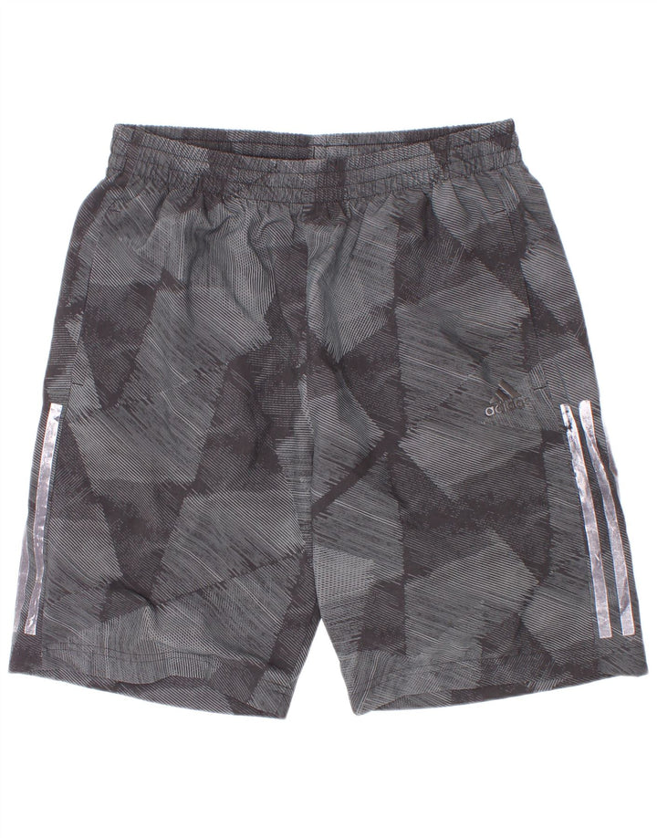 Adidas Pantalones cortos deportivos Climalite para niños 13-14 años Gris Geométrico Poliéster