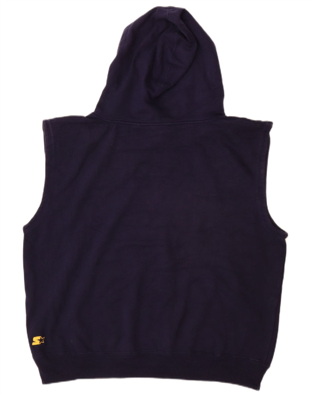 STARTER Jersey con capucha sin mangas para hombre, talla grande, algodón azul marino