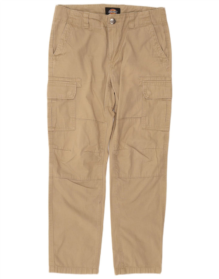 DICKIES Mens Straight Cargo Trousers W30 L29 Beige Cotton