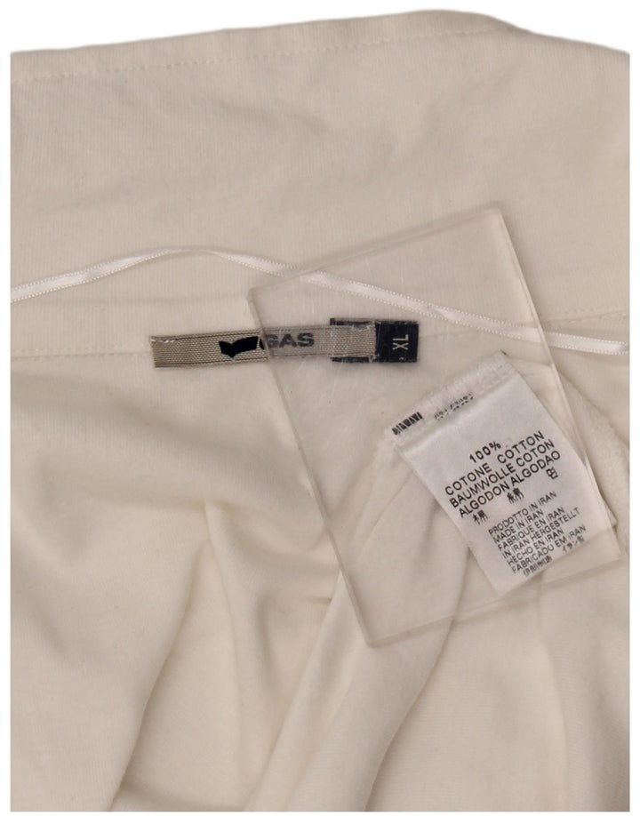 GAS Polo gráfico para mujer UK 40 XL Algodón blanco