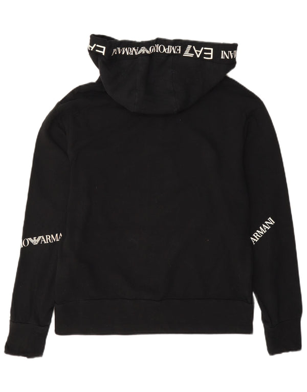 Emporio Armani Jersey con capucha de gran tamaño para mujer con gráfico UK 6 XS Algodón negro