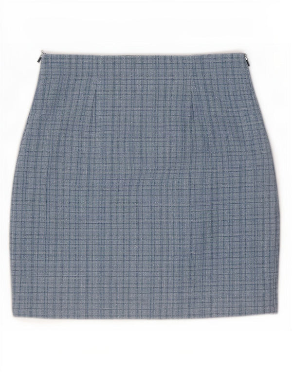 Guess Minifalda para mujer UK 10 Small W28 Poliéster a cuadros azules