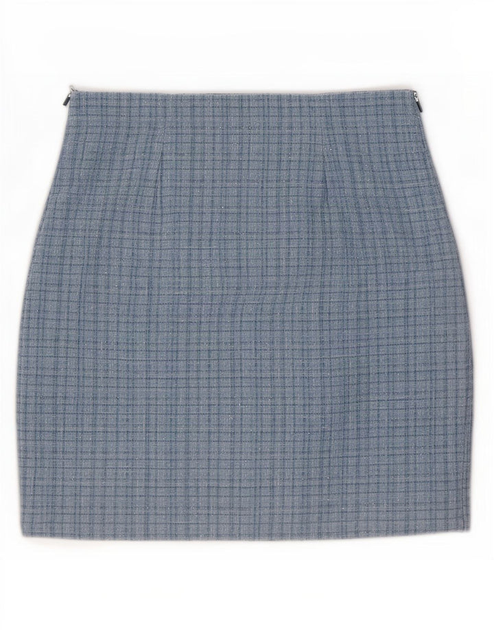 Guess Minifalda para mujer UK 10 Small W28 Poliéster a cuadros azules
