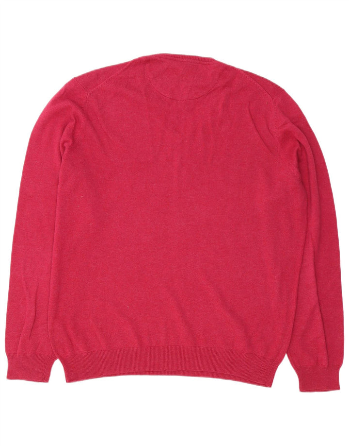 Massimo Dutti Jersey Con Cuello En V Hombre Large Rosa Algodón