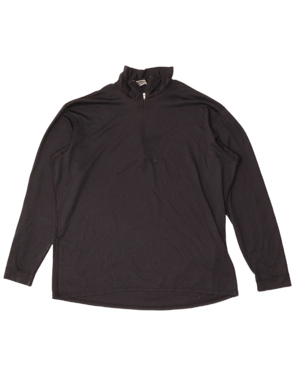 Patagonia Hombre Zip Neck Jersey Chándal Top XL Poliéster Negro