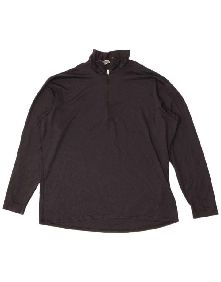 Patagonia Hombre Zip Neck Jersey Chándal Top XL Poliéster Negro