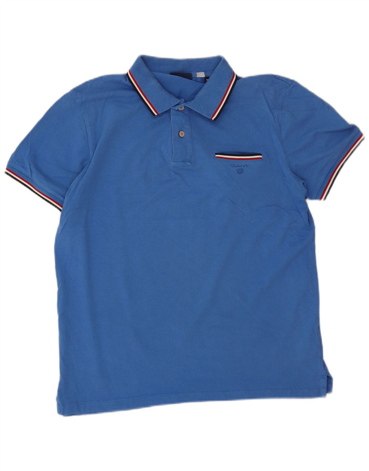 Gant Polo Hombre Azul Medio Algodón