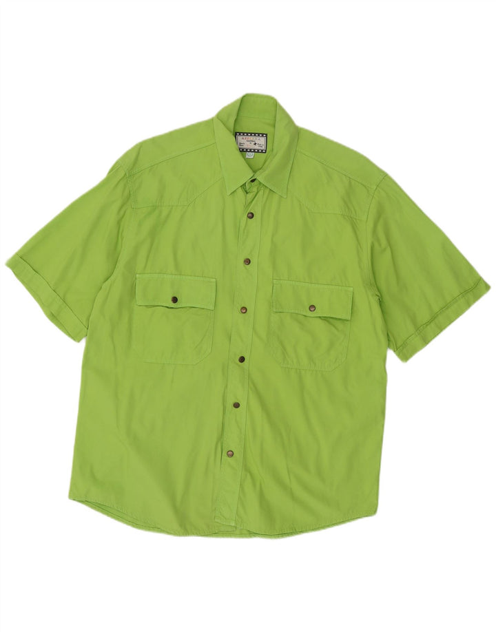 Camisa Azzurra Hombre Manga Corta Verde Medio