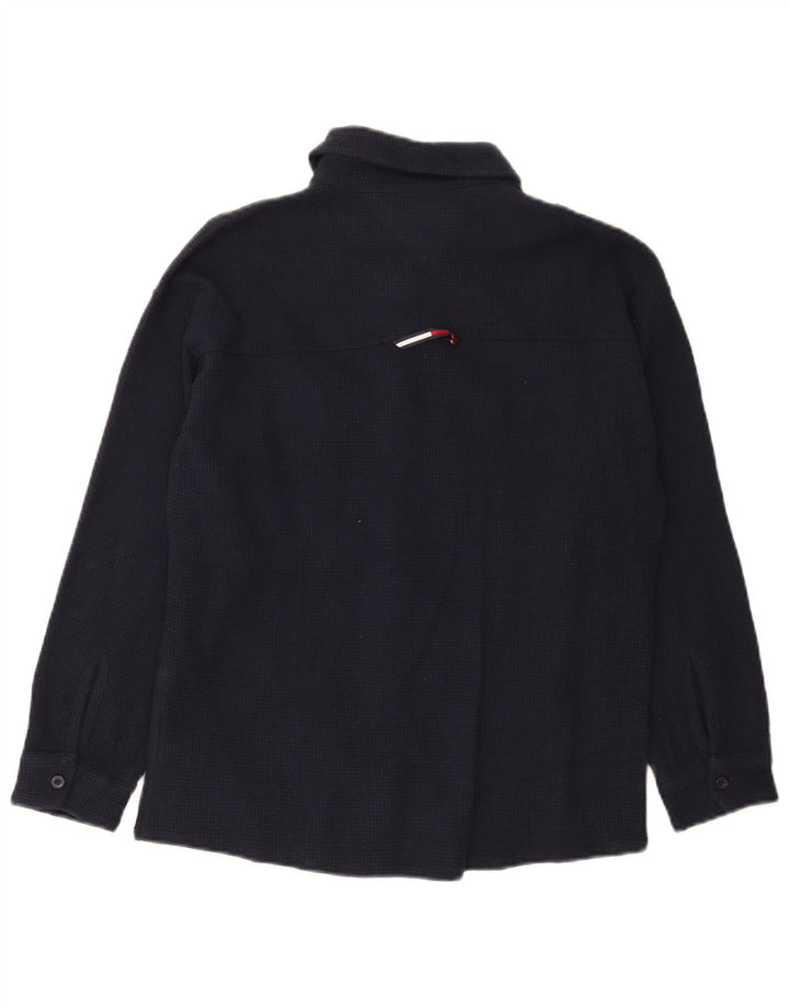 Tommy Hilfiger Camisa de franela para hombre Small Azul marino Algodón