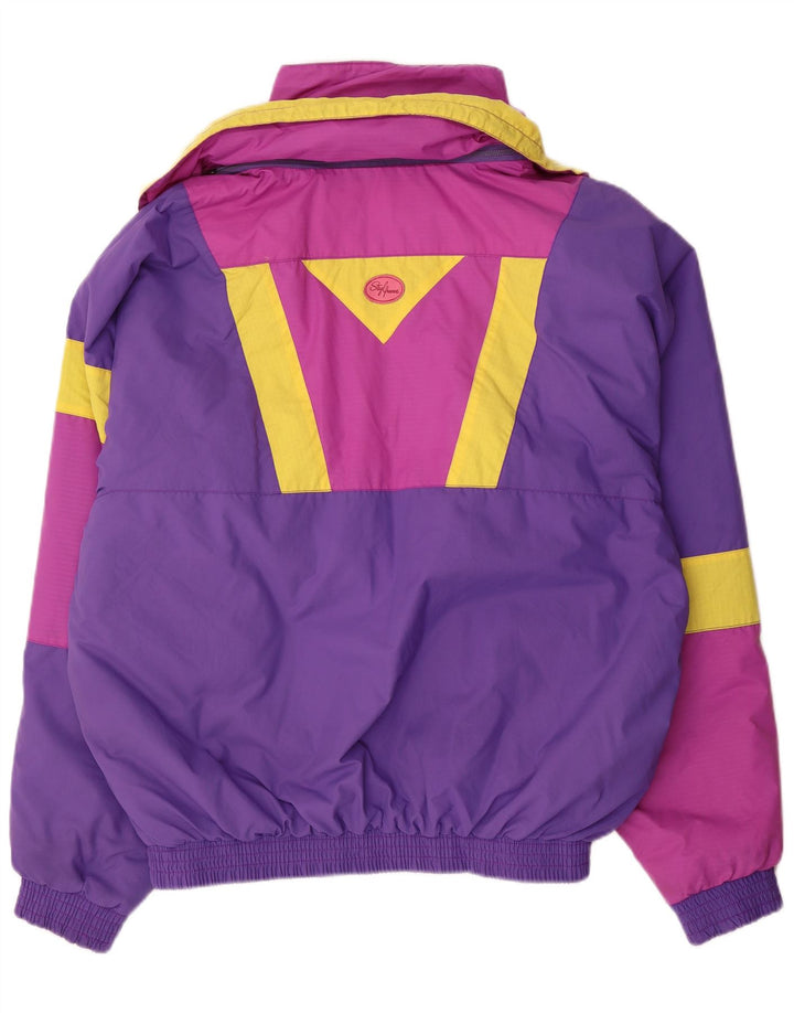 Chaqueta de esquí vintage para hombre IT 54 XL Púrpura Colorblock Poliamida