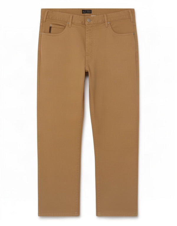 Armani Hombre Pantalones Rectos Casuales W38 L28 Algodón Marrón