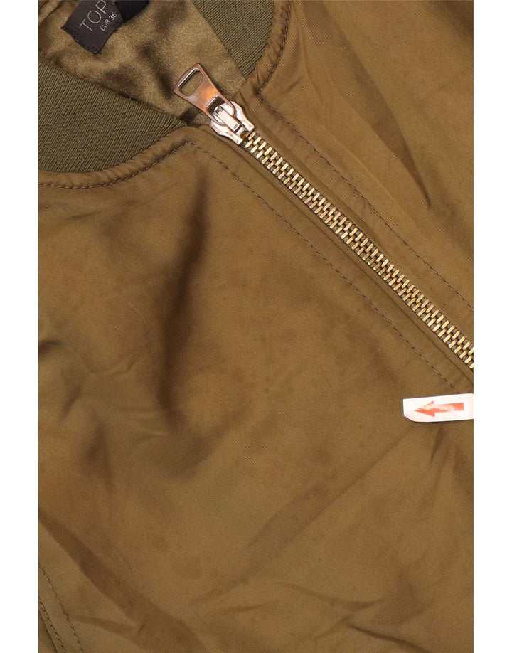 Topshop Chaqueta Bomber para Mujer UK 8 Small Caqui Poliéster