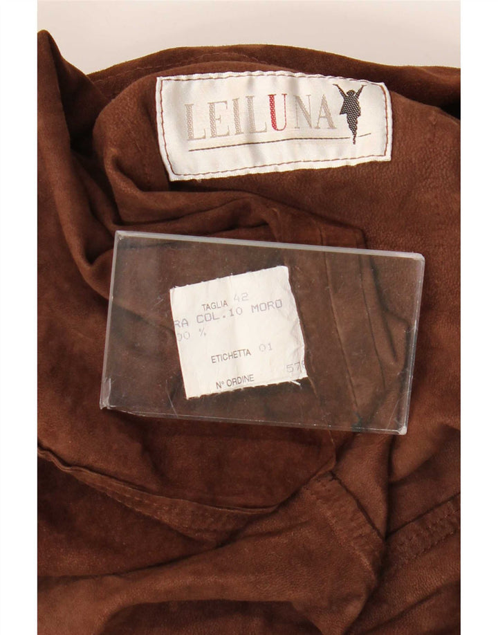 Camisa de ante vintage para mujer IT 42 Marrón medio