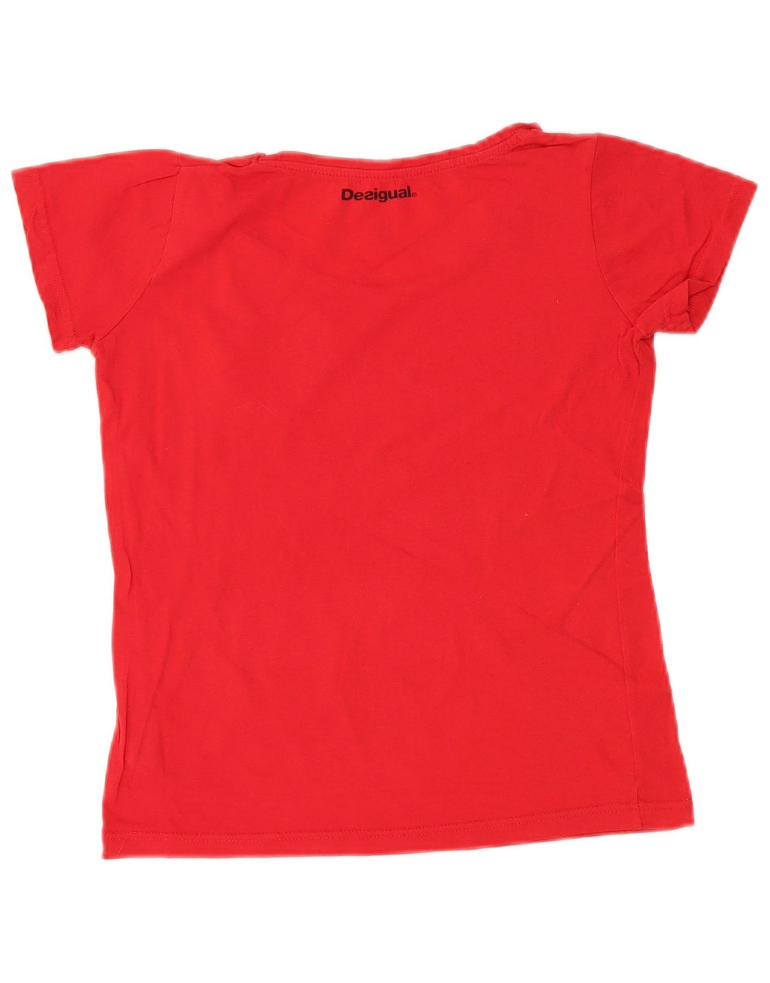 DESIGUAL Camiseta gráfica para mujer Top UK 10 Small Red Cotton