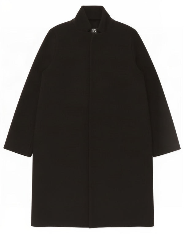 Zara Mujer Abrigo UK 46 Grande Poliéster Negro