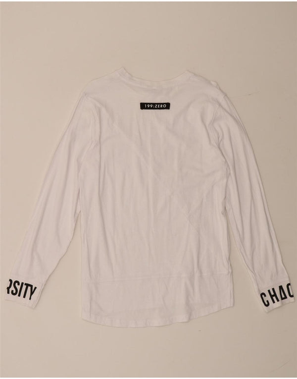Jack & Jones Mens Graphic Top Manga Larga Pequeño Blanco