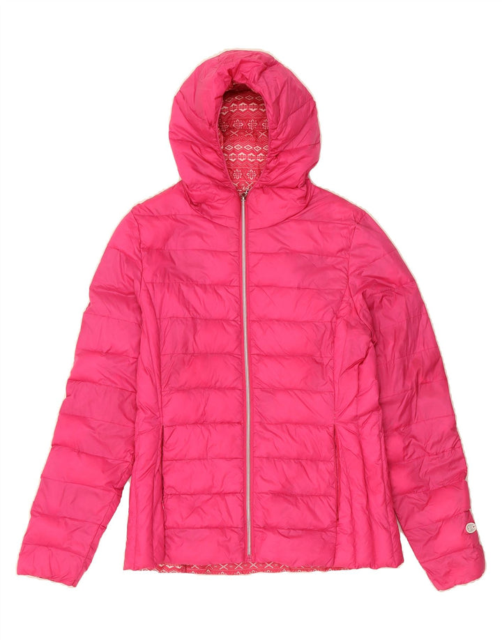 CHAMPION Womens Hooded Padded Jacket IT 48 XL Pink Vintage Champion and Second-Hand Champion from Messina Hembry 