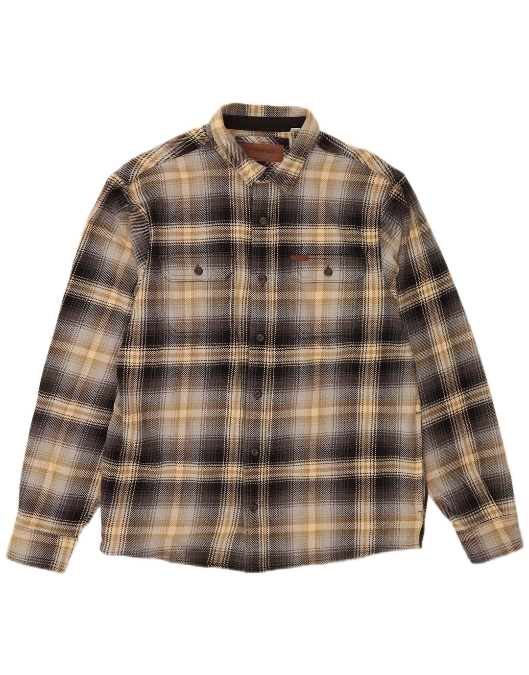 Camisa De Franela Orvis Para Hombre Algodón A Cuadros Multicolor Grande