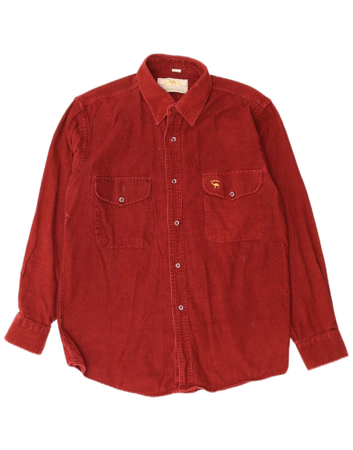CAMEL ACTIVE Camisa de pana para hombre Algodón rojo medio