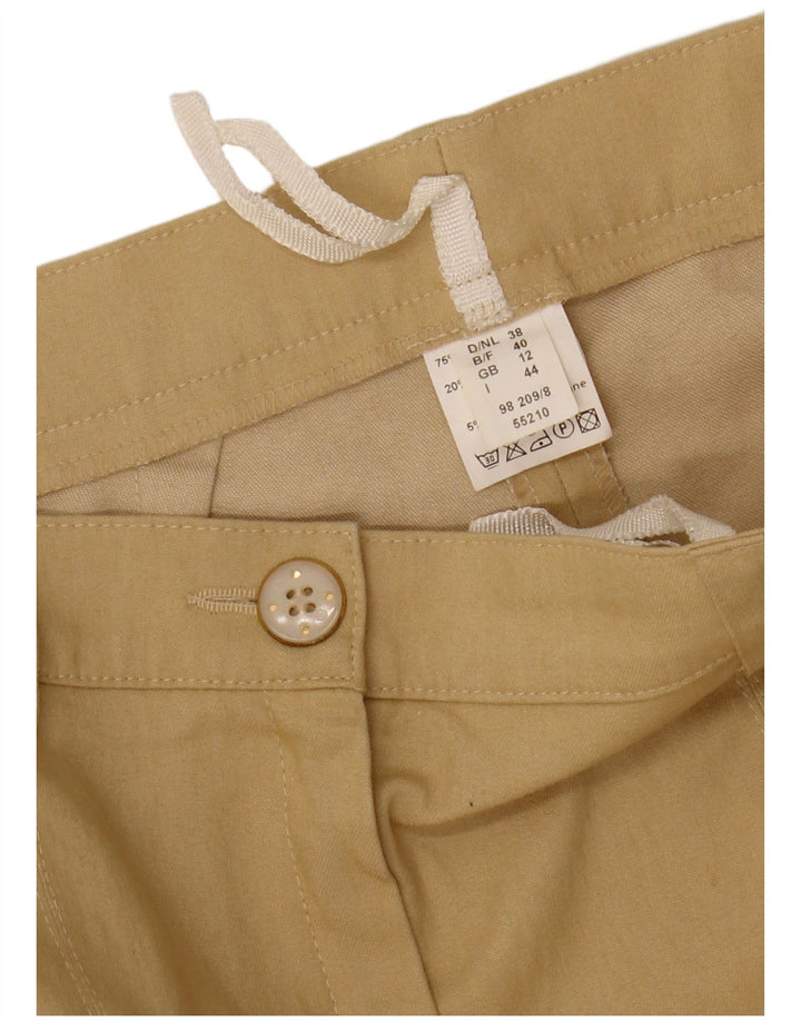 VINTAGE Pantalones casuales rectos para mujer Reino Unido 12 Medio W28 L31 Algodón beige