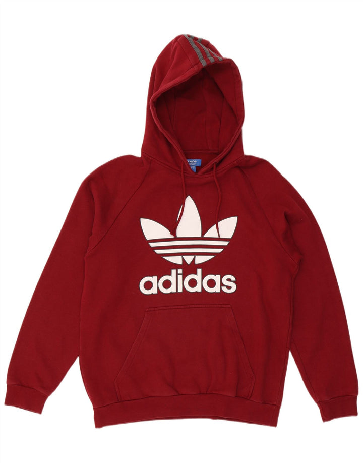 Adidas Hombre Sudadera Con Capucha Gráfica Jersey De Algodón Granate Medio