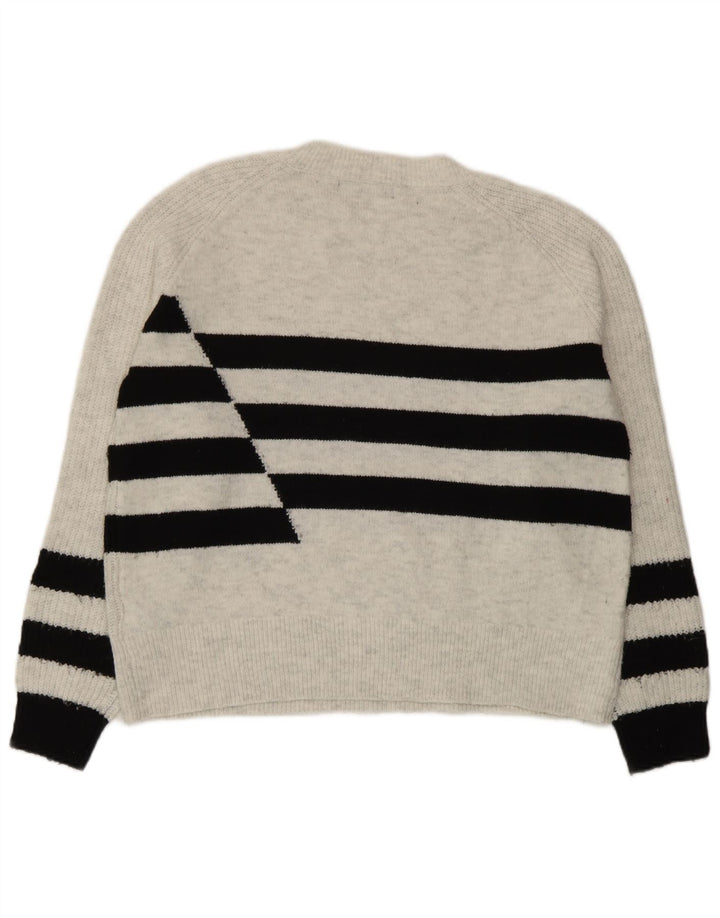 Marks & Spencer Jersey de cuello redondo para mujer UK 44 Gris medio a rayas