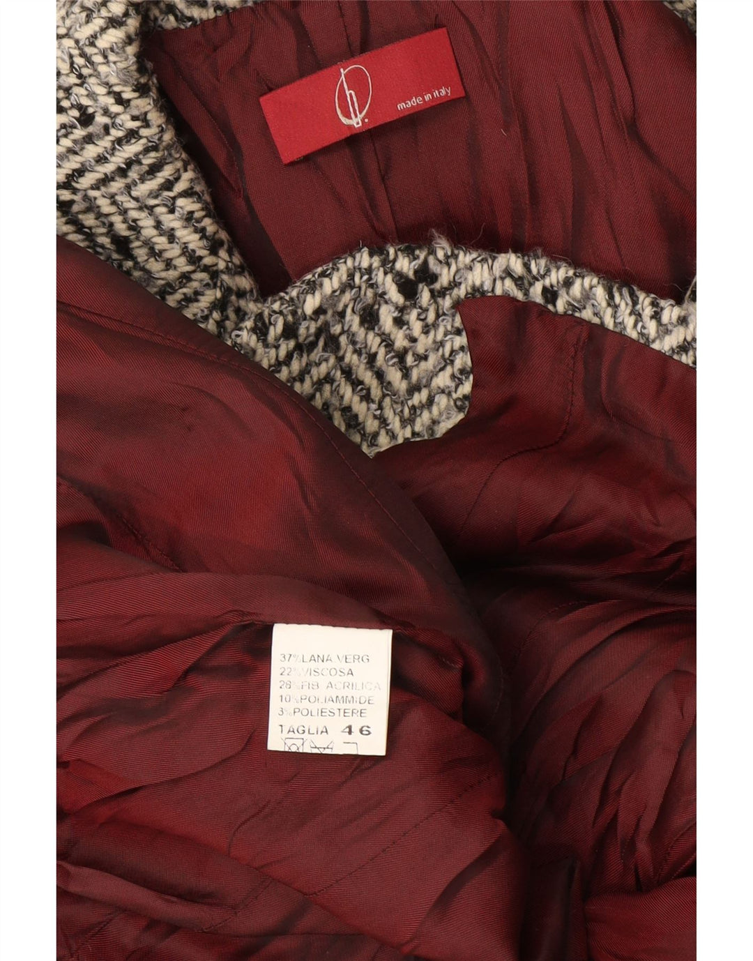 Vintage mujer 2 botones Blazer chaqueta IT 46 lana de espiga gris grande