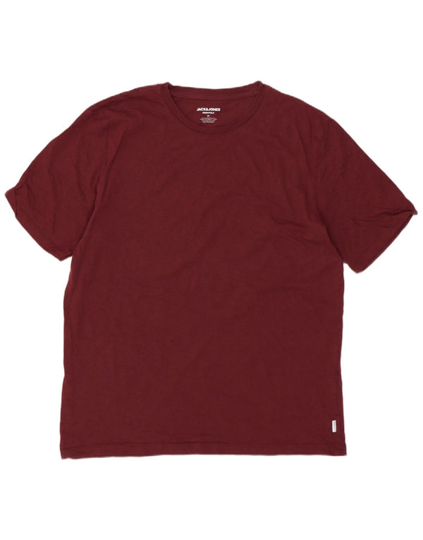 Jack & Jones Hombre Camiseta Top Medium Borgoña