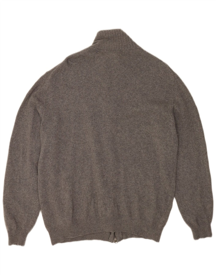 Rifle Cárdigan para hombre suéter 2XL lana gris