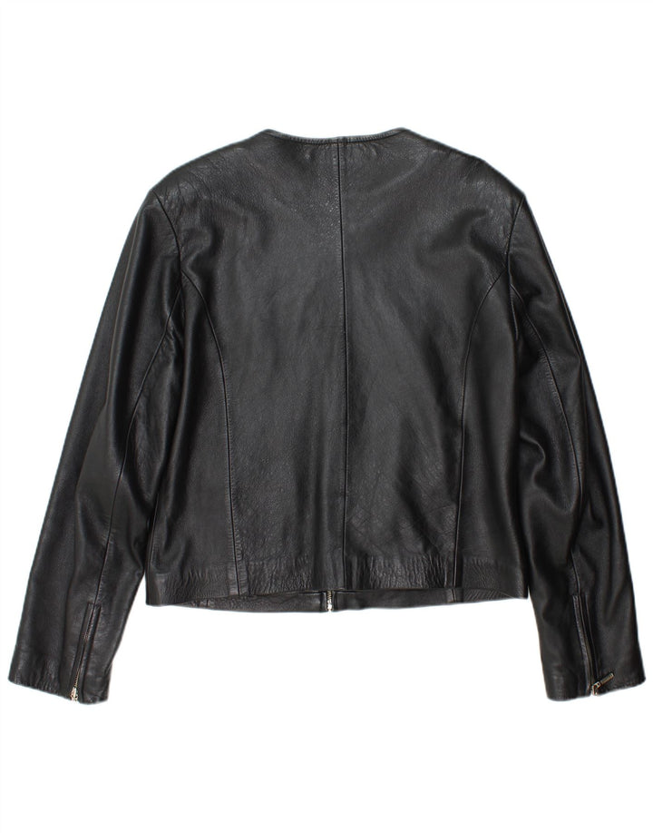 RABERG Chaqueta de cuero corta para mujer EU 42 Cuero negro grande