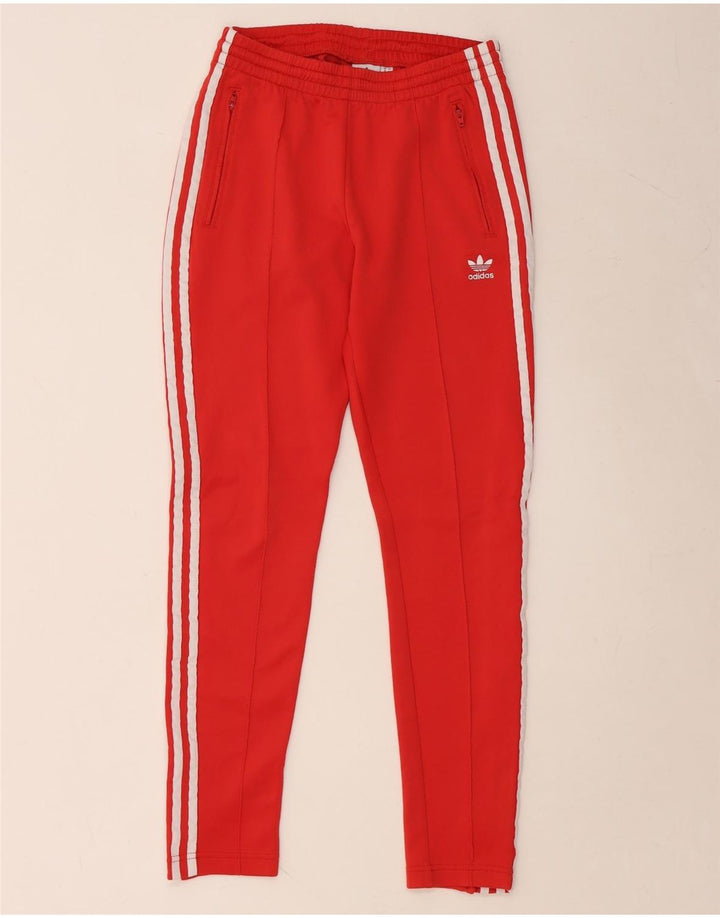 ADIDAS Pantalones de chándal para mujer Reino Unido 8 Pequeño Algodón rojo