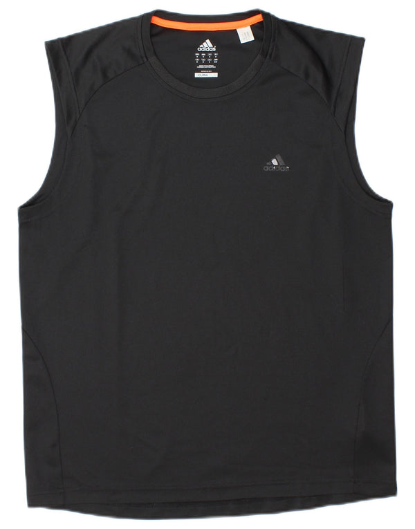 Adidas Mens Climalite Chaleco Top Medio Negro Poliéster