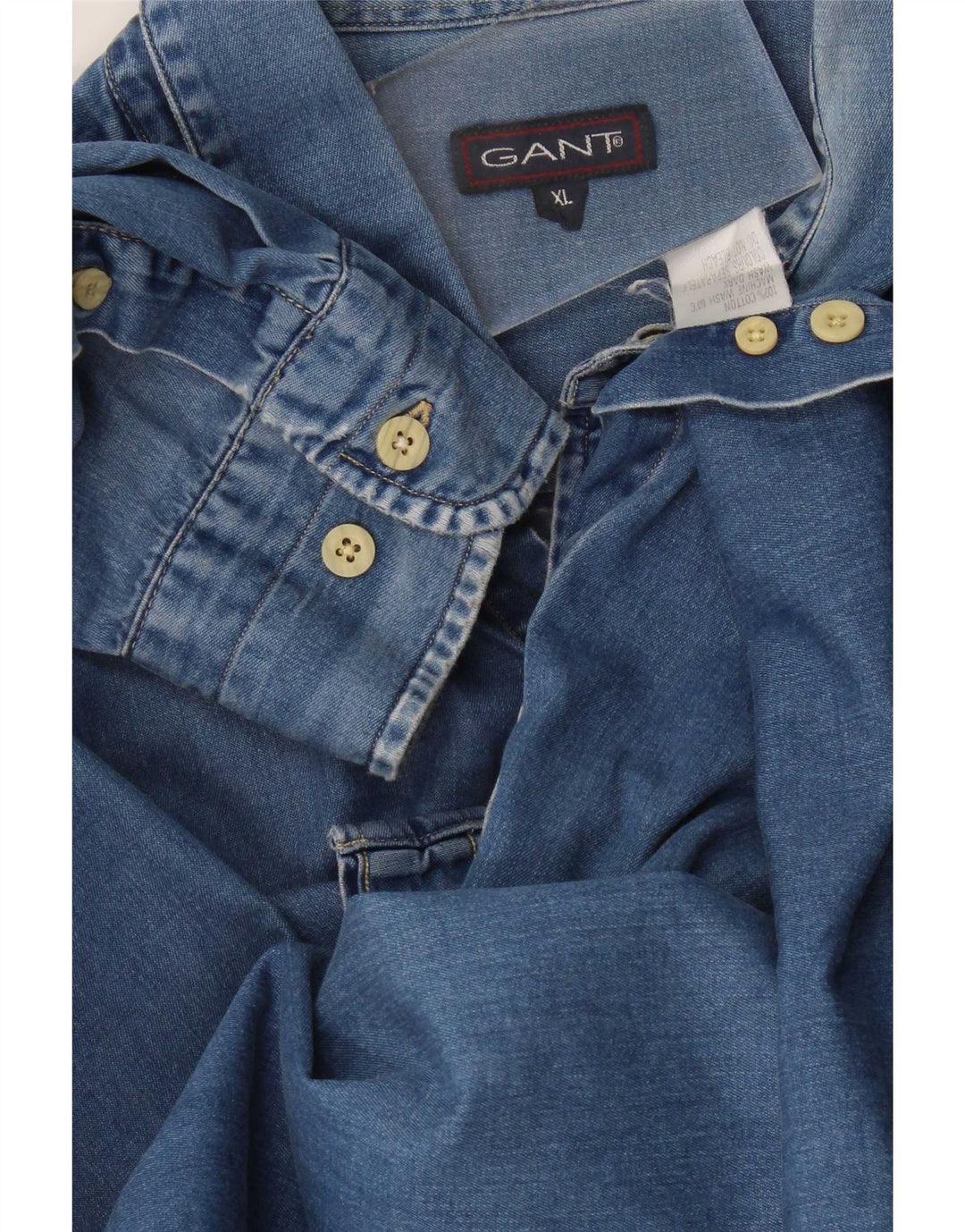 Gant Camisa Vaquera XL Algodón Azul Hombre