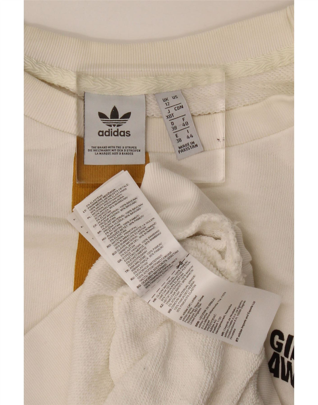 ADIDAS Sudadera extragrande para mujer UK 12 Medium White Colourblock