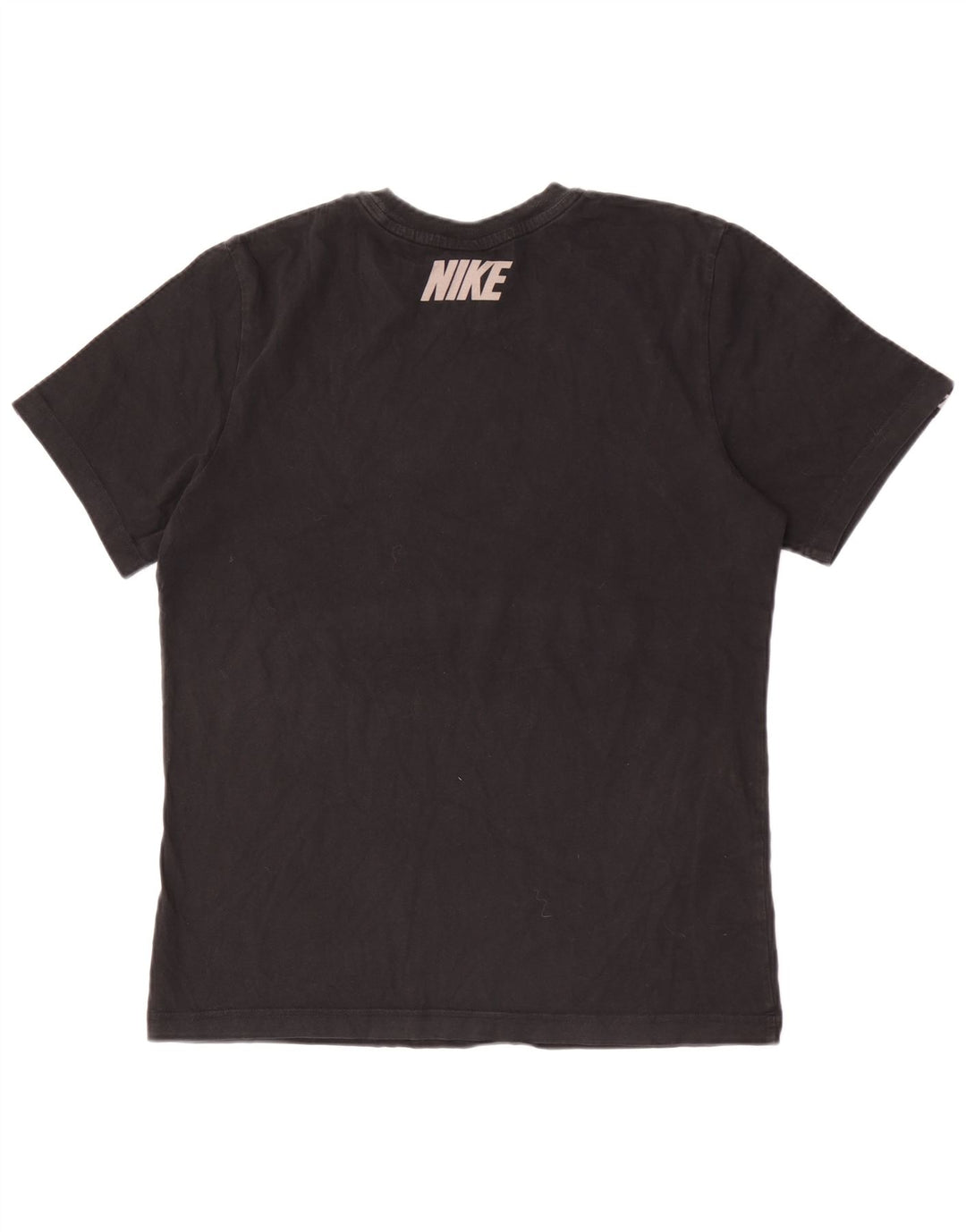 Nike Camiseta gráfica para hombre Top mediano negro de algodón con bloques de color