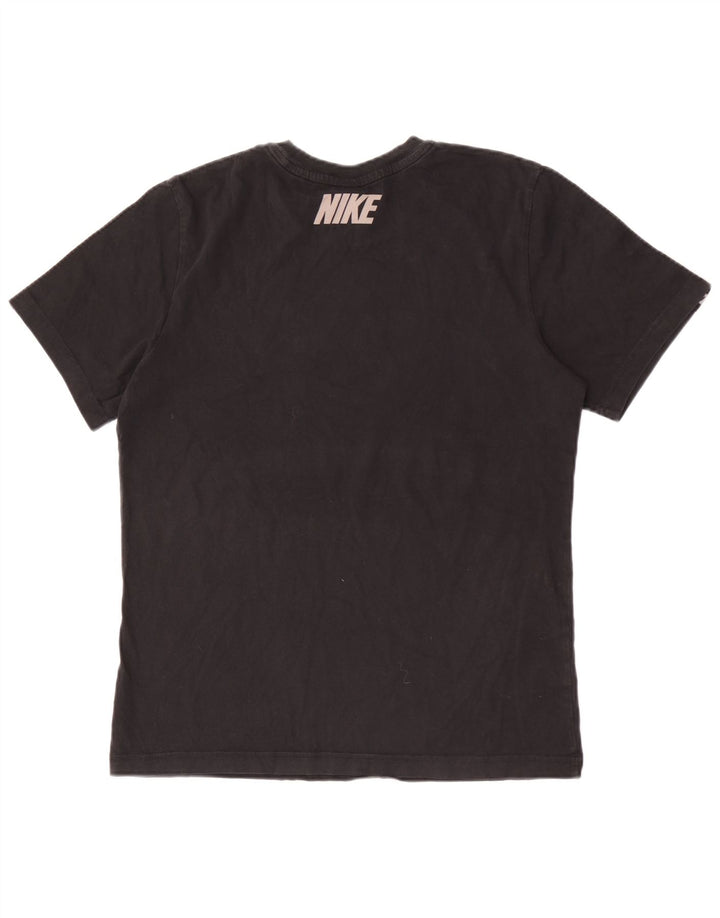 Nike Camiseta gráfica para hombre Top mediano negro de algodón con bloques de color