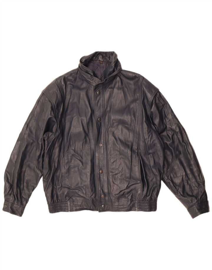 Sterling Chaqueta de cuero para hombre UK 40 Large Cuero azul marino