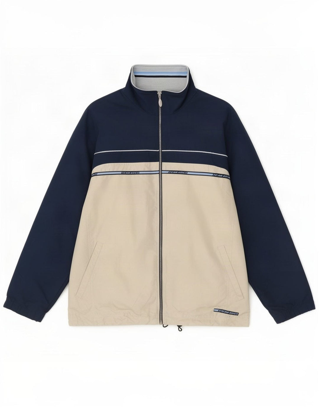 Asics Hombre Chándal Top Chaqueta Grande Azul Marino Colorblock