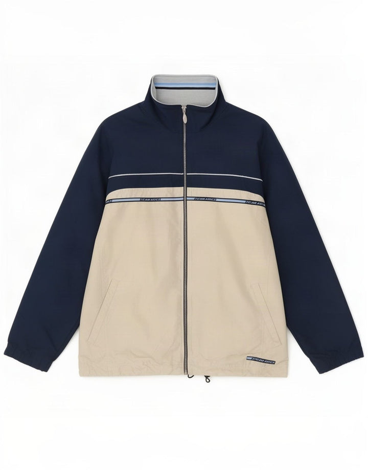 Asics Hombre Chándal Top Chaqueta Grande Azul Marino Colorblock