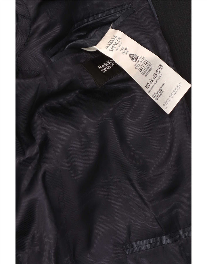 Marks & Spencer Chaqueta tipo blazer de 2 botones para hombre EU 38 Mediano Azul marino Lana nueva