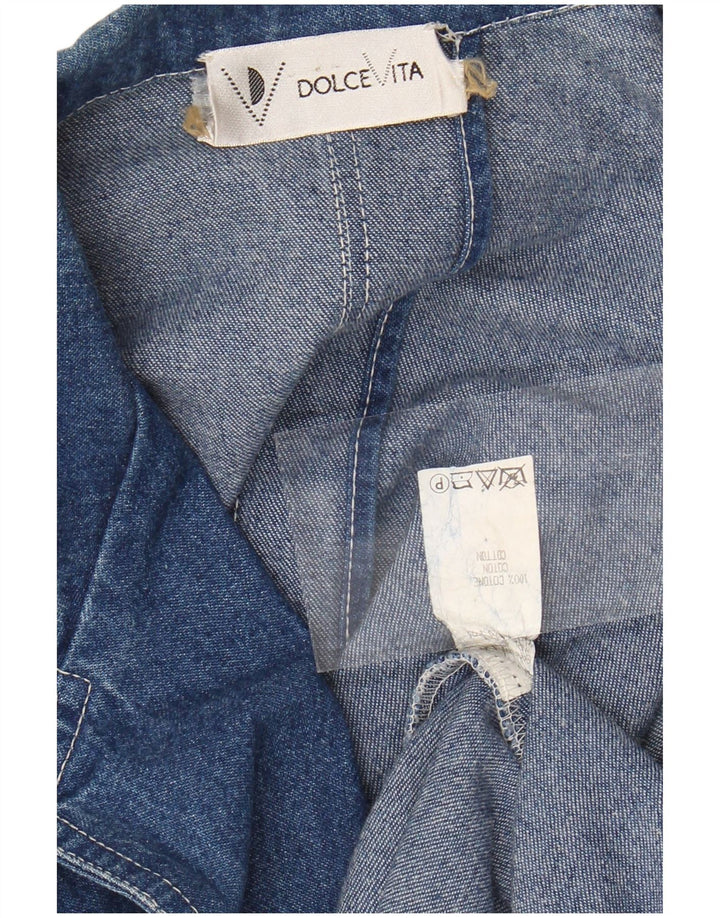 DOLCE VITA Chaqueta tipo blazer vaquera con 2 botones para mujer Reino Unido 44 Algodón azul grande