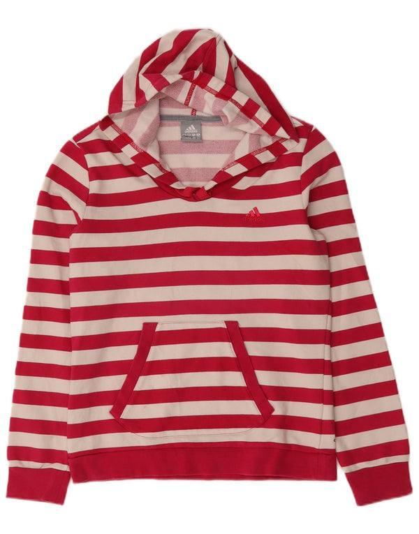 Adidas Sudadera con capucha para mujer UK 14 Algodón a rayas rosa medio