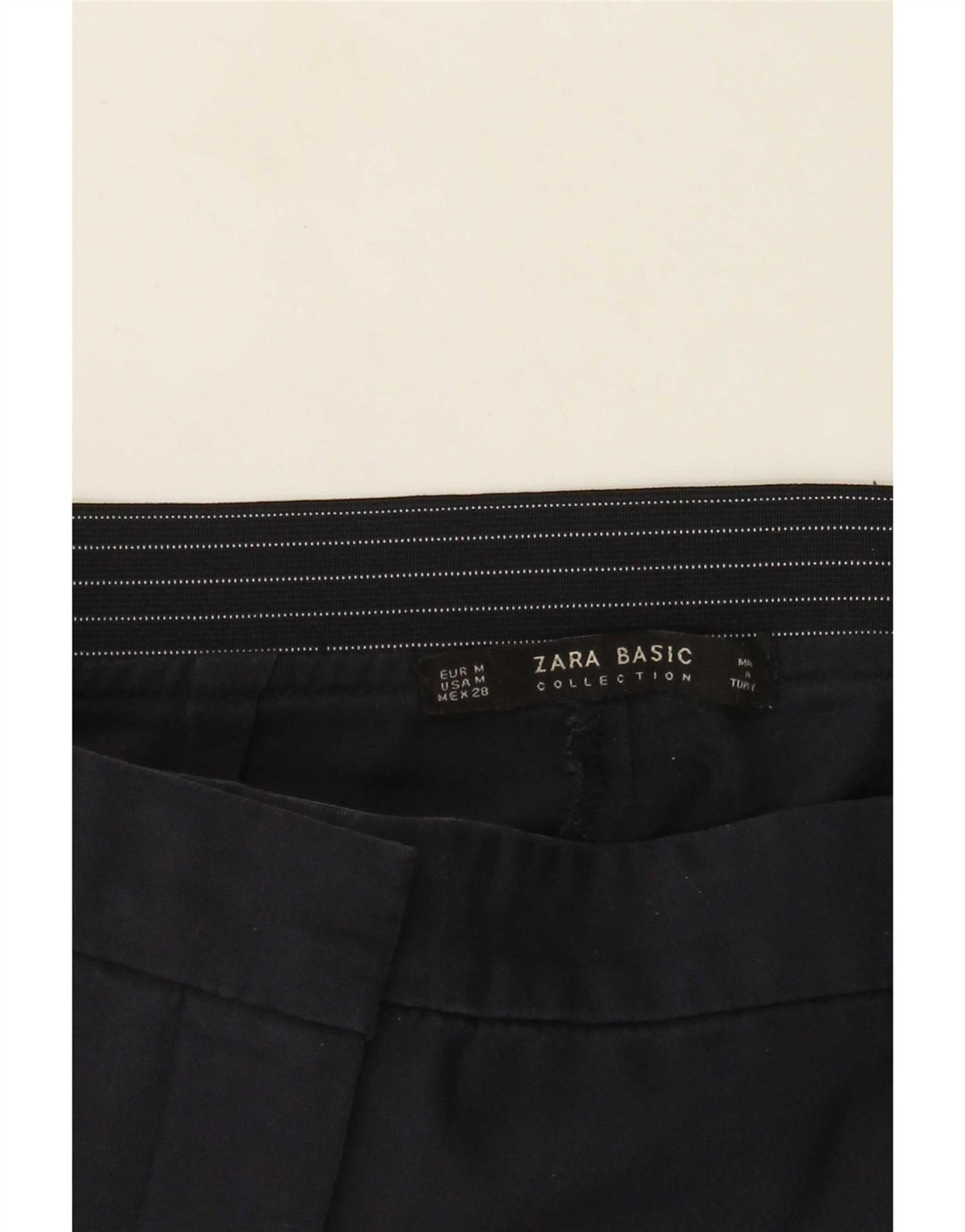 Zara Mujer Pantalón Chino Recto Mediano W28 L27 Azul Marino