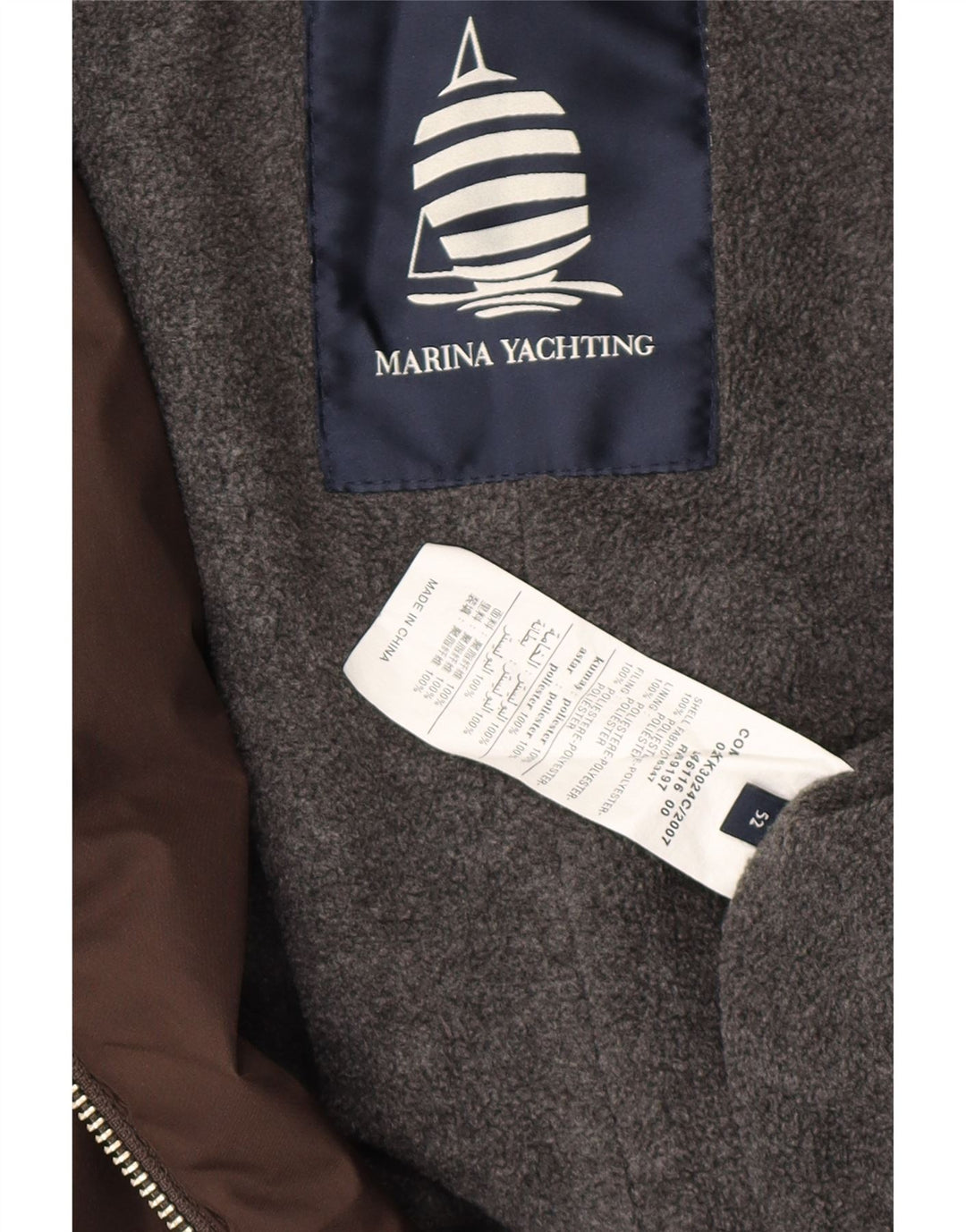 Marina Yachting Chaqueta utilitaria para hombre IT 52 XL Marrón Poliéster