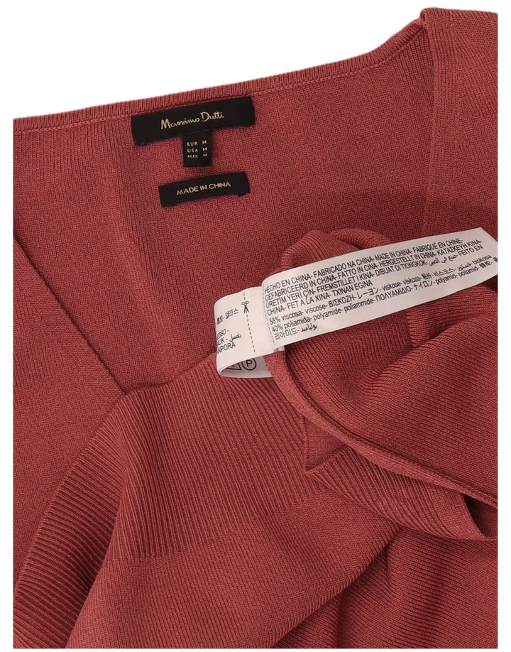 Massimo Dutti Hombre Jersey Manga Corta Con Cuello En V Burdeos Medio