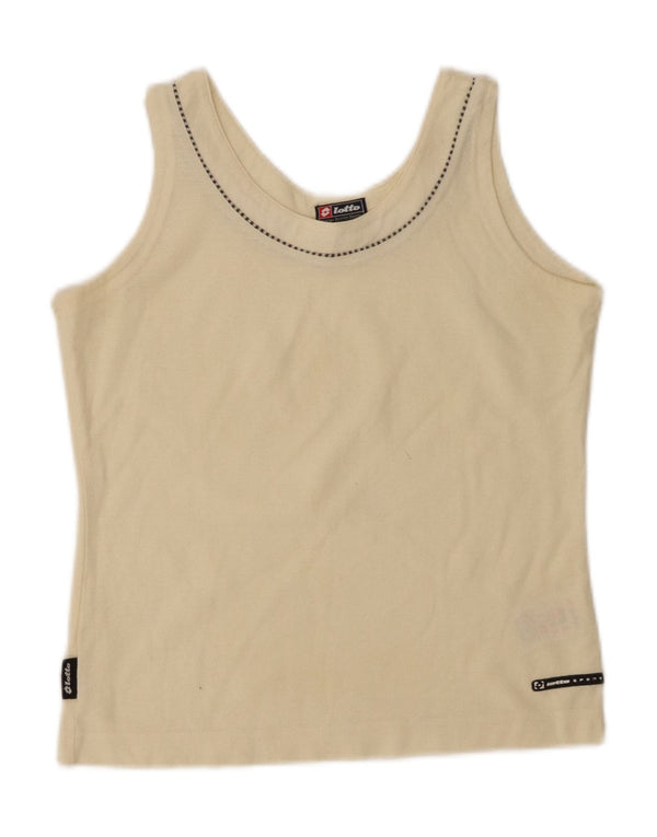 Lotto Top sin mangas para mujer UK 8 Small Off White Cotton