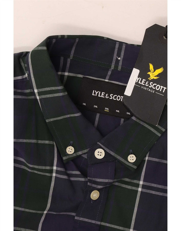 Camisa Lyle & Scott para hombre 3XL Algodón a cuadros azul marino
