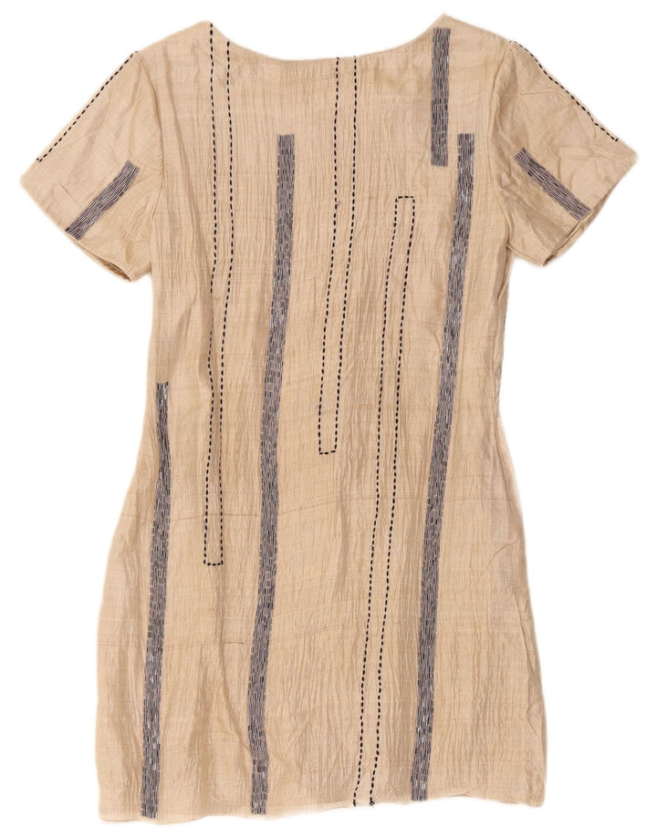 Vestido recto para mujer Aftershock UK 44 Large Beige Rayas